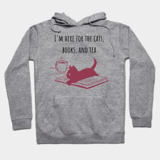 Cats, Books, and Tea Red Hoodie